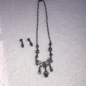 Smoky quartz brown topaz necklace and earring set